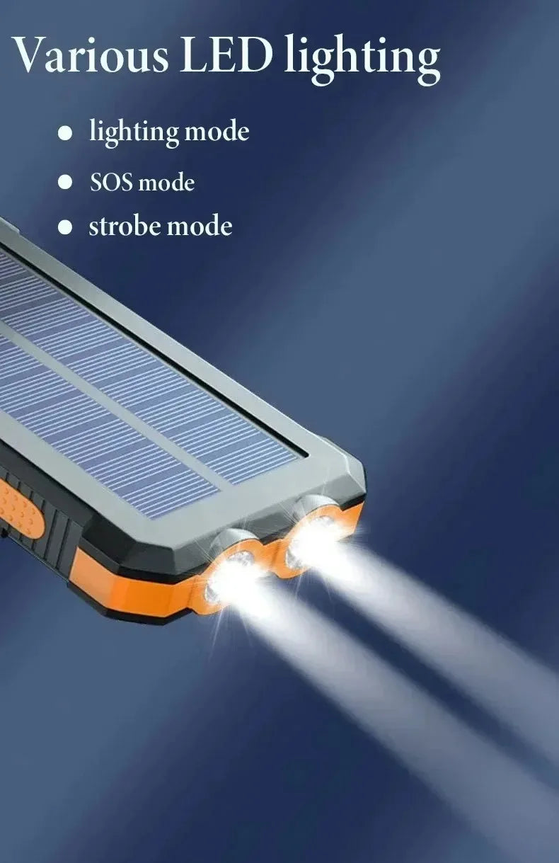 Solar Power Bank 20000mAh with LED Light