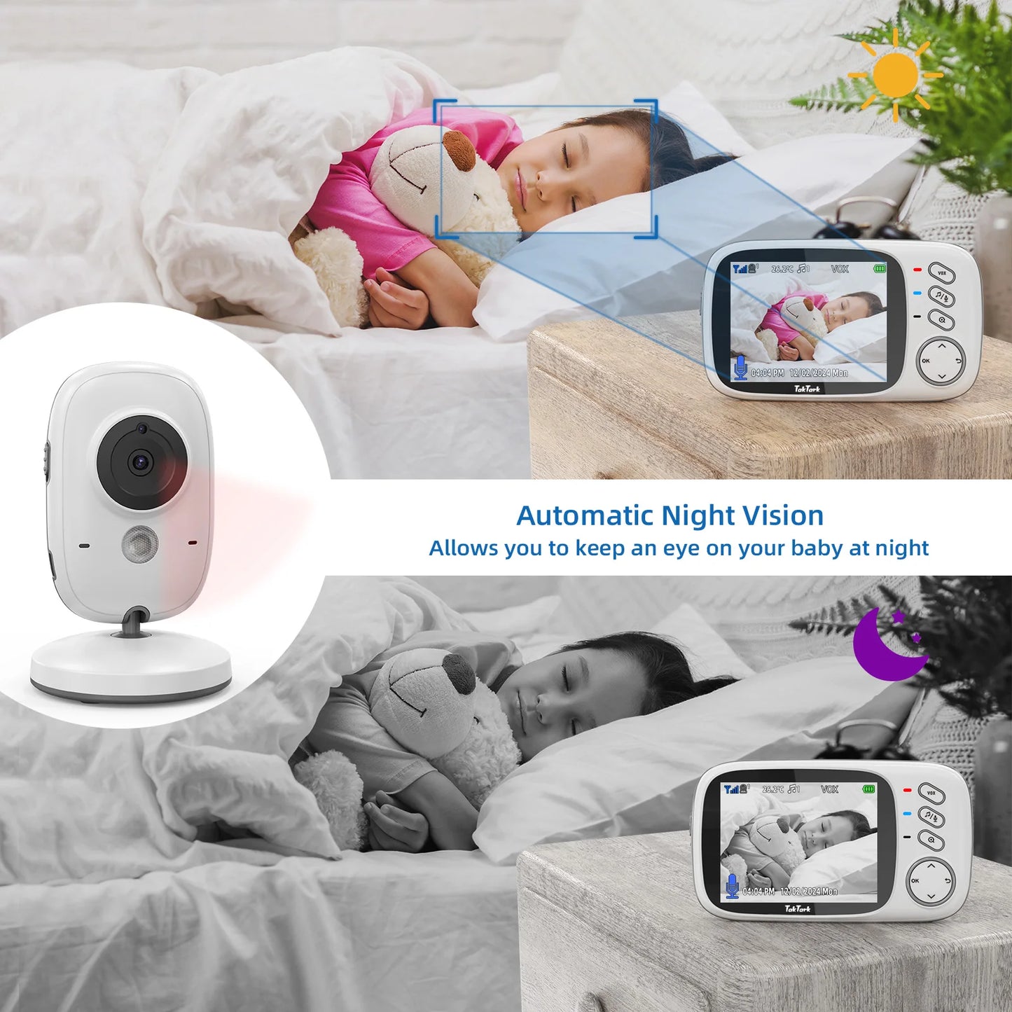 TakTark 3.2" Wireless Baby Monitor with Night Vision