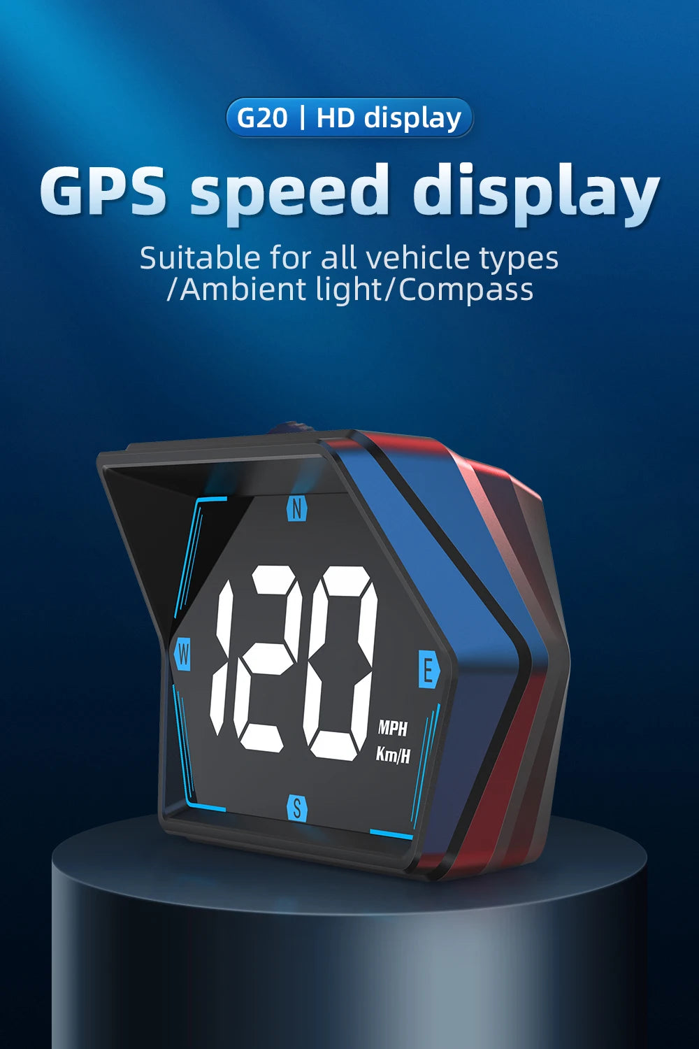 HD GPS Heads-Up Display – Speed & Compass Clarity!