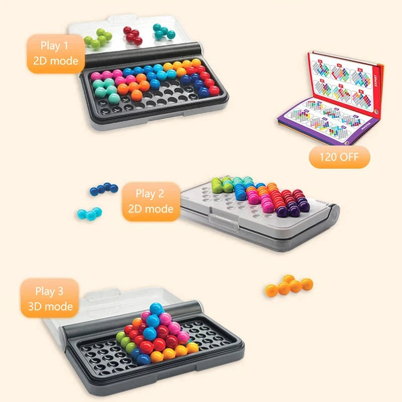 120 Challenges IQ 3D Puzzle Board Game – Classic Pyramid Brain Teaser 🧠🔺