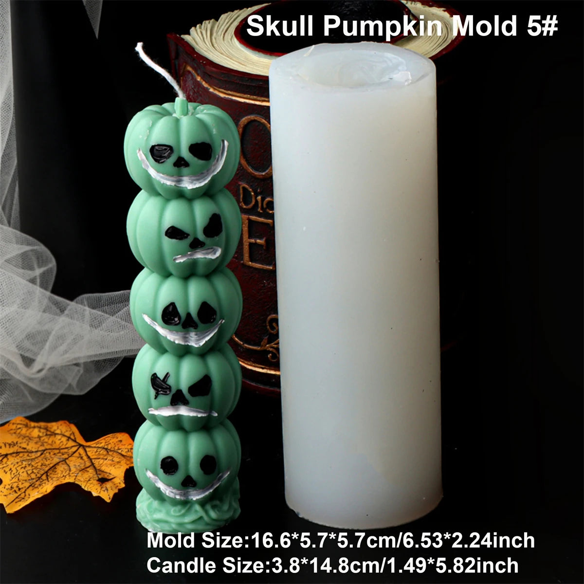 3D Skull & Pumpkin Candle Silicone Mold