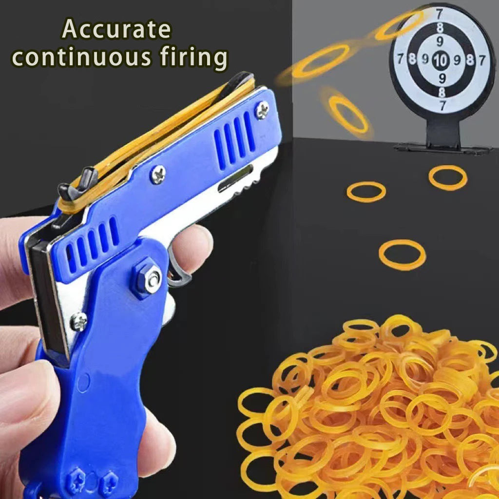 Mini Metal Rubber Band Launcher Keychain Toy