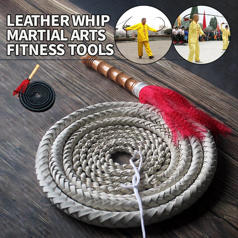 Cowhide Martial Arts Whip for Wushu & Fitness
