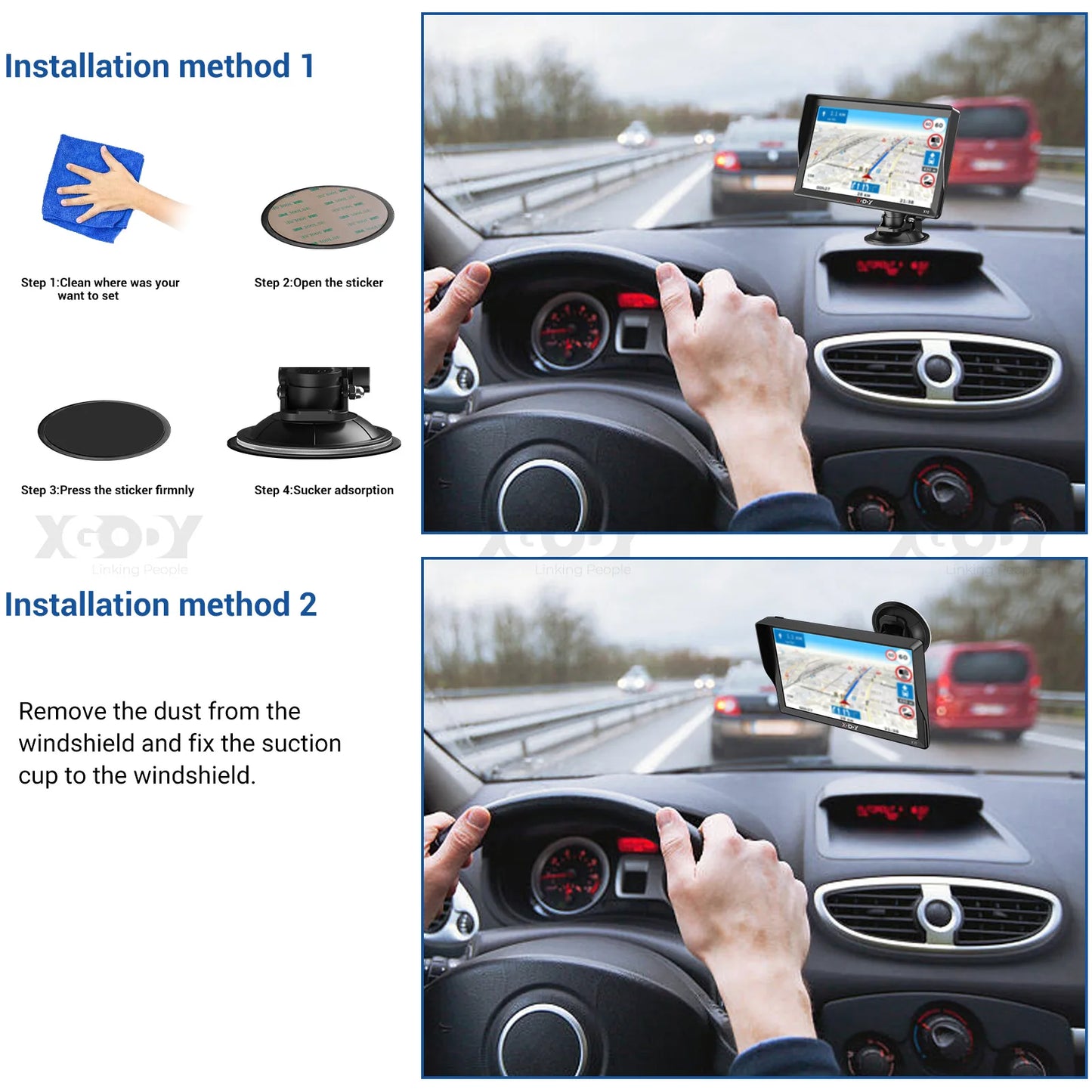 Navigate with precision using the XGODY X10 9" GPS!