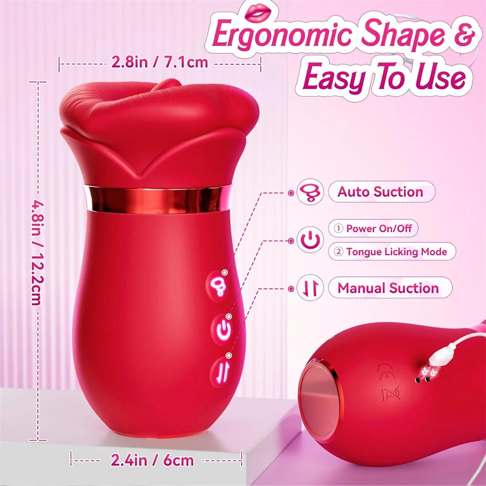 Rose Tongue Licking Clit & Nipple Vibrator