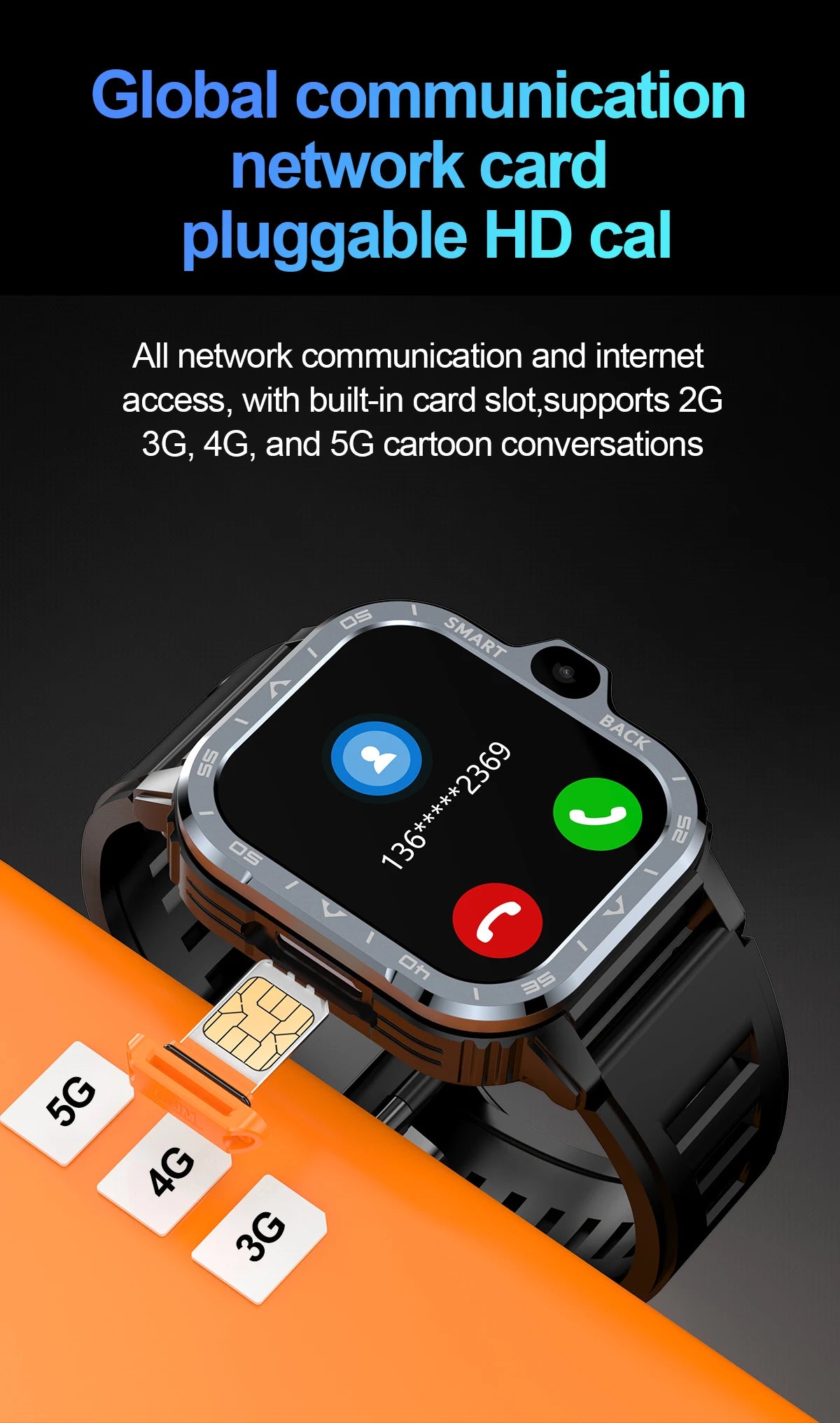 Valdus PGD Android Smartwatch with Dual Camera & GPS