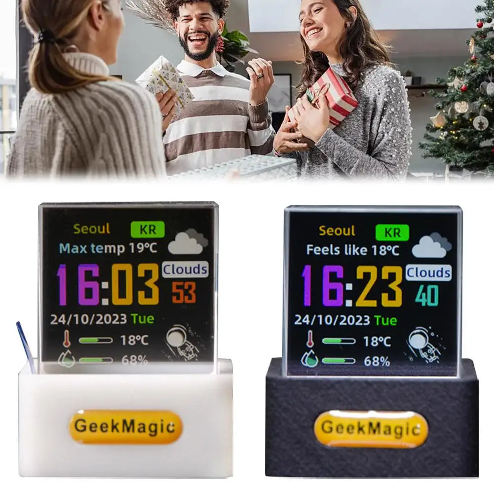 WiFi Smart Crystal Cube Photo Weather Clock