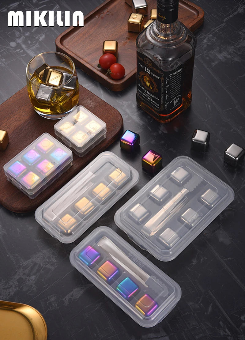 Reusable Stainless Steel Whiskey Ice Cubes Set