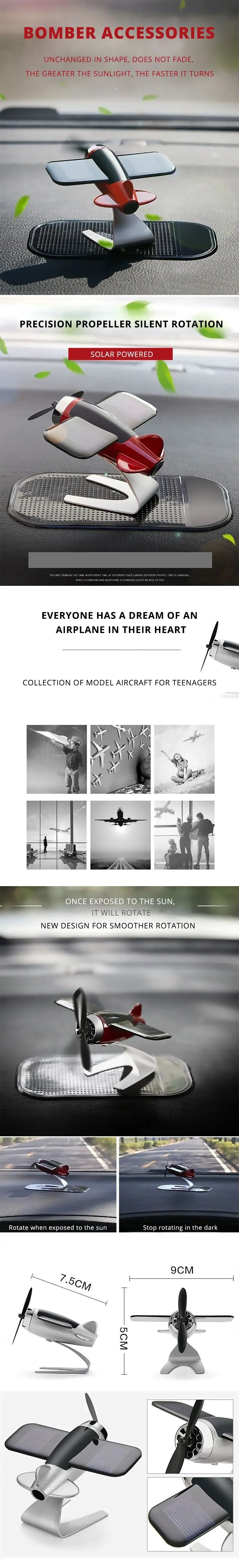 Solar Airplane Car Decoration – Motion & Style That Never Stops!