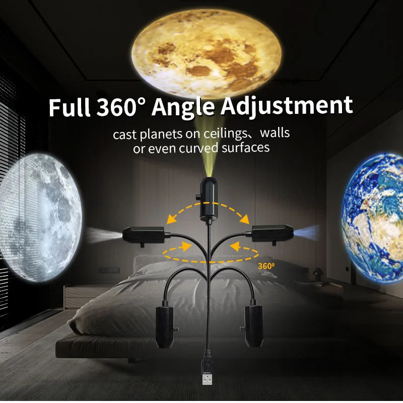 360° Rotating Halloween Skull LED Projector Light