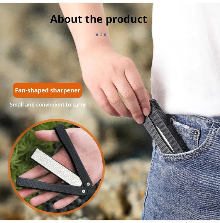 Double-Sided Diamond Knife Sharpener – Precision in Your Pocket