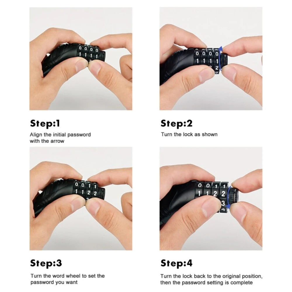 Portable 4-Digit Code Lock for Bike & Motorcycle
