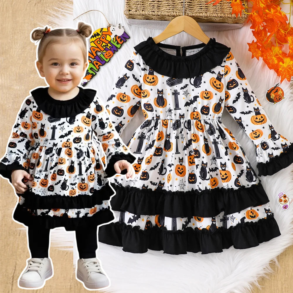 Prowow Kids Purple Halloween Princess Spider Dress