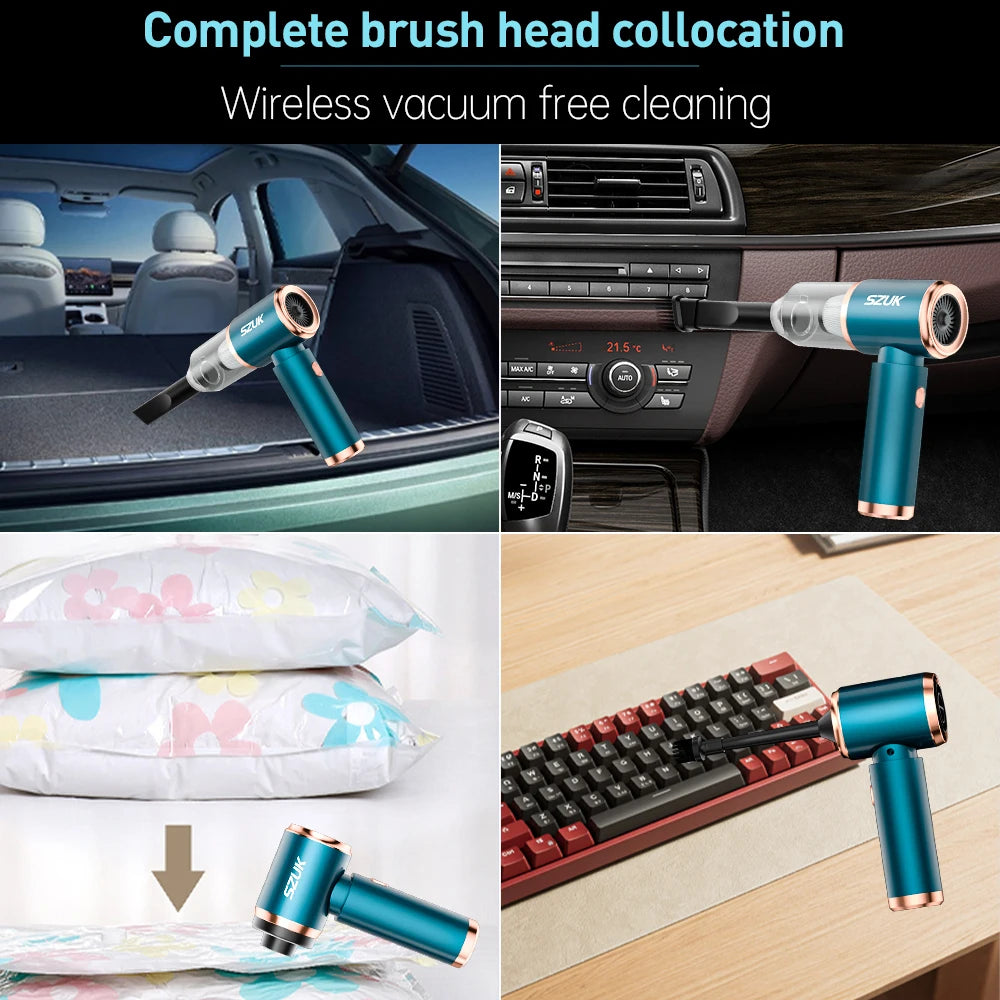 Wireless Mini Car Vacuum Cleaner – Strong Suction