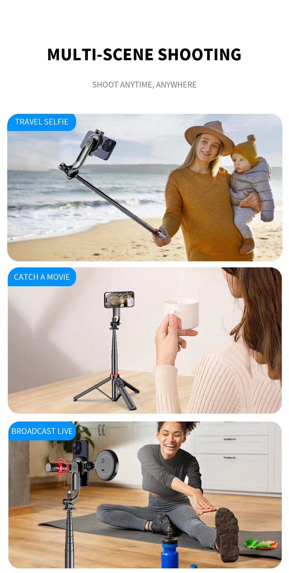 C20 Magnetic Selfie Stick Tripod – Snap, Shoot, Share Anywhere!