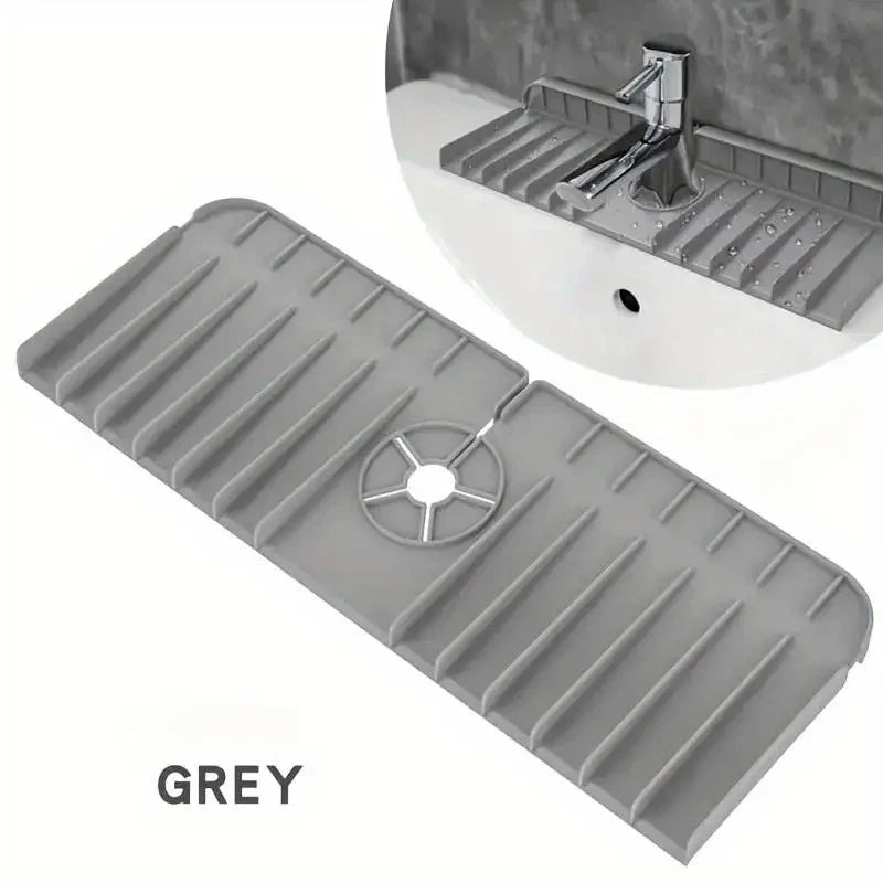 Silicone Faucet Mat & Sink Splash Guard – 2-in-1 Drying Pad