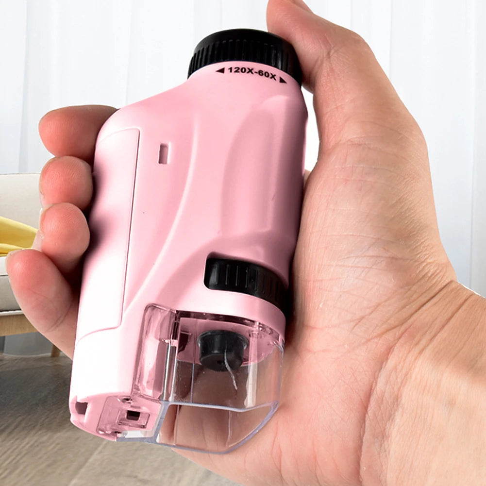 Mini Pocket Microscope 60–120X With LED Light