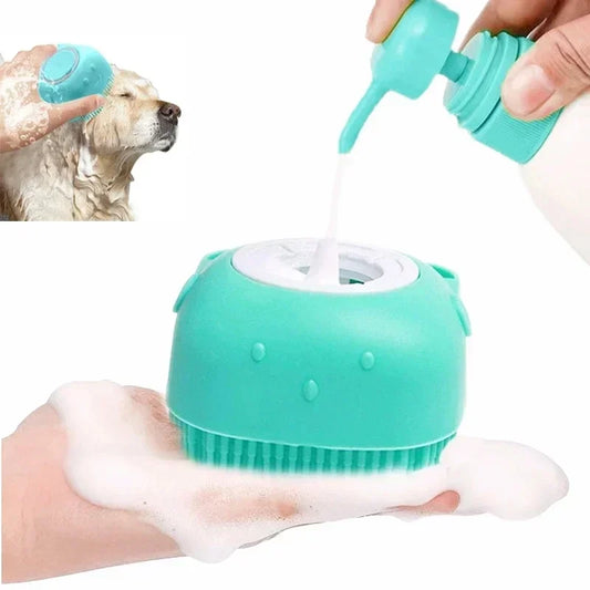 Soft Silicone Pet Bath Brush – Wash & Massage in One!
