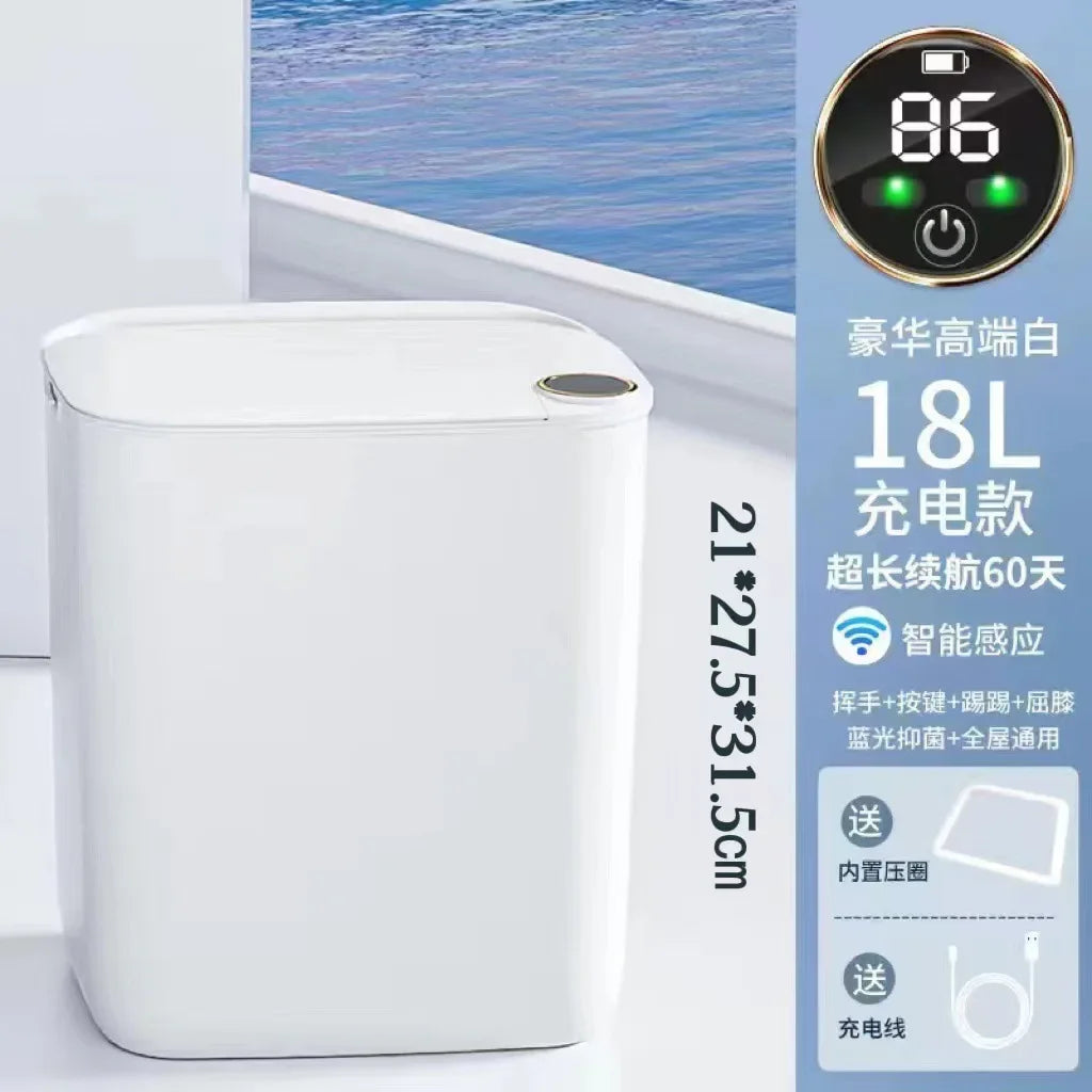 18L Smart Sensor Trash Can with Type-C Charging