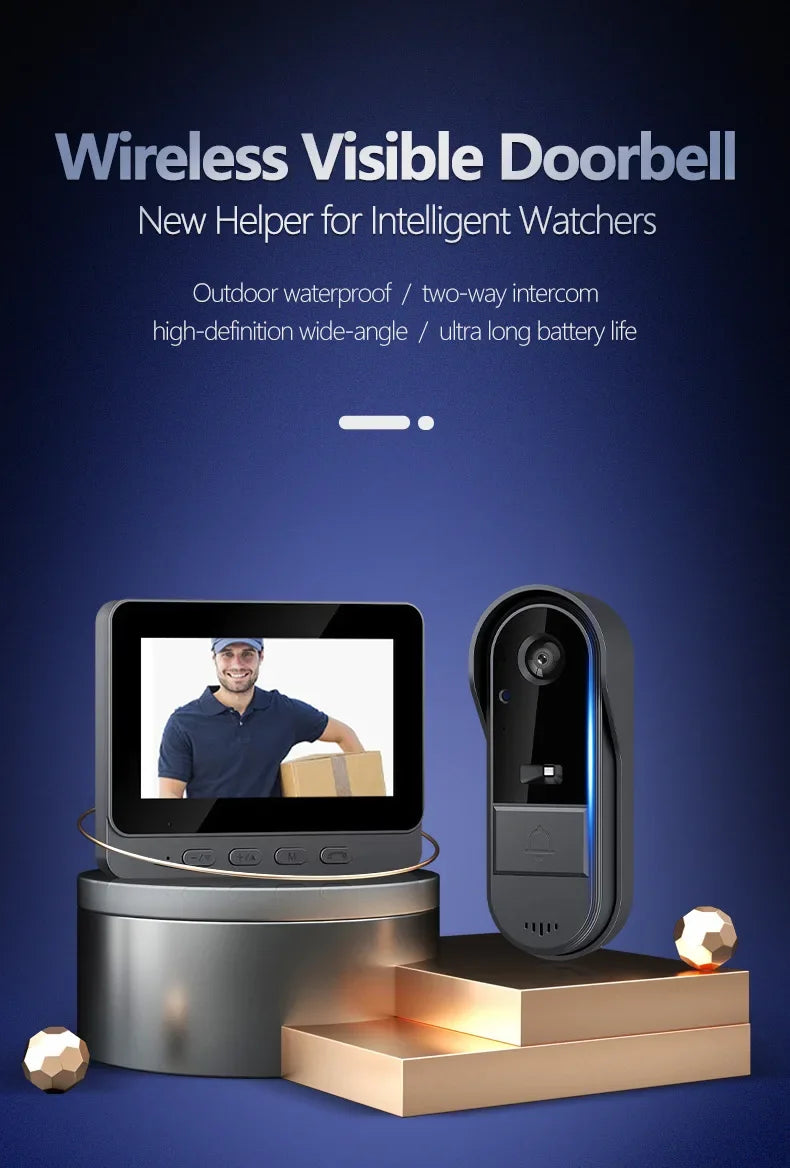 Wireless Visual Doorbell with 4.3" HD Screen