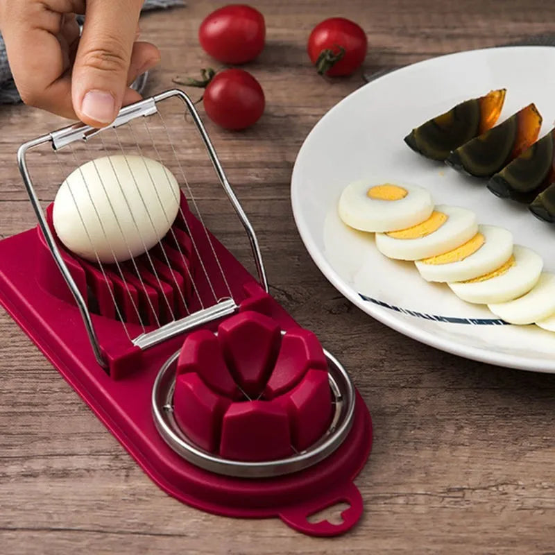 Multifunctional Stainless Steel Egg Cutter – Slice Eggs Like a Pro!