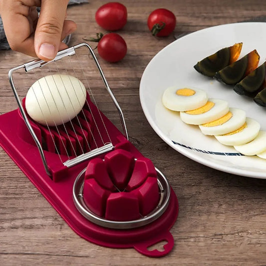 Multifunctional Stainless Steel Egg Cutter – Slice Eggs Like a Pro!