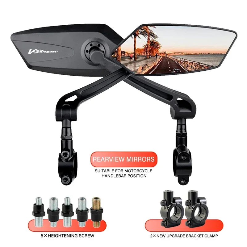 Folding Wide-Angle Mirrors for V-Strom