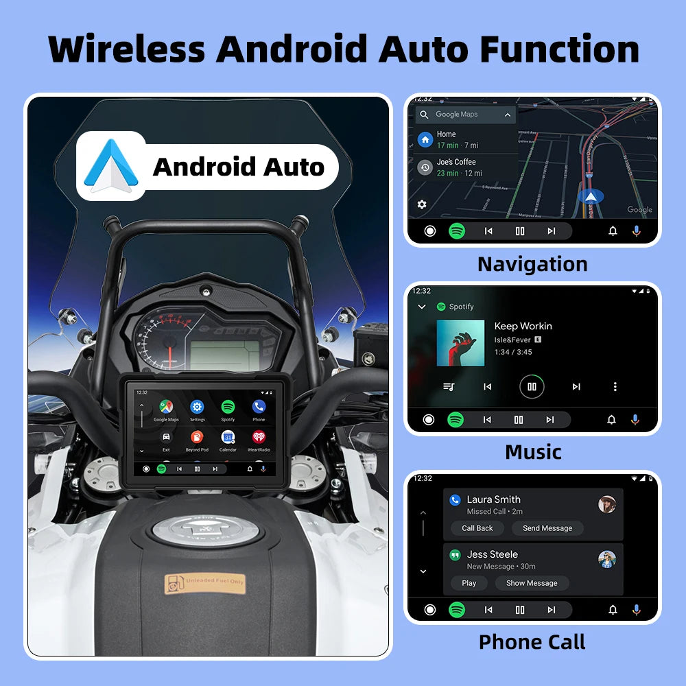 EKIY 5″ Wireless CarPlay & Android Auto GPS Display
