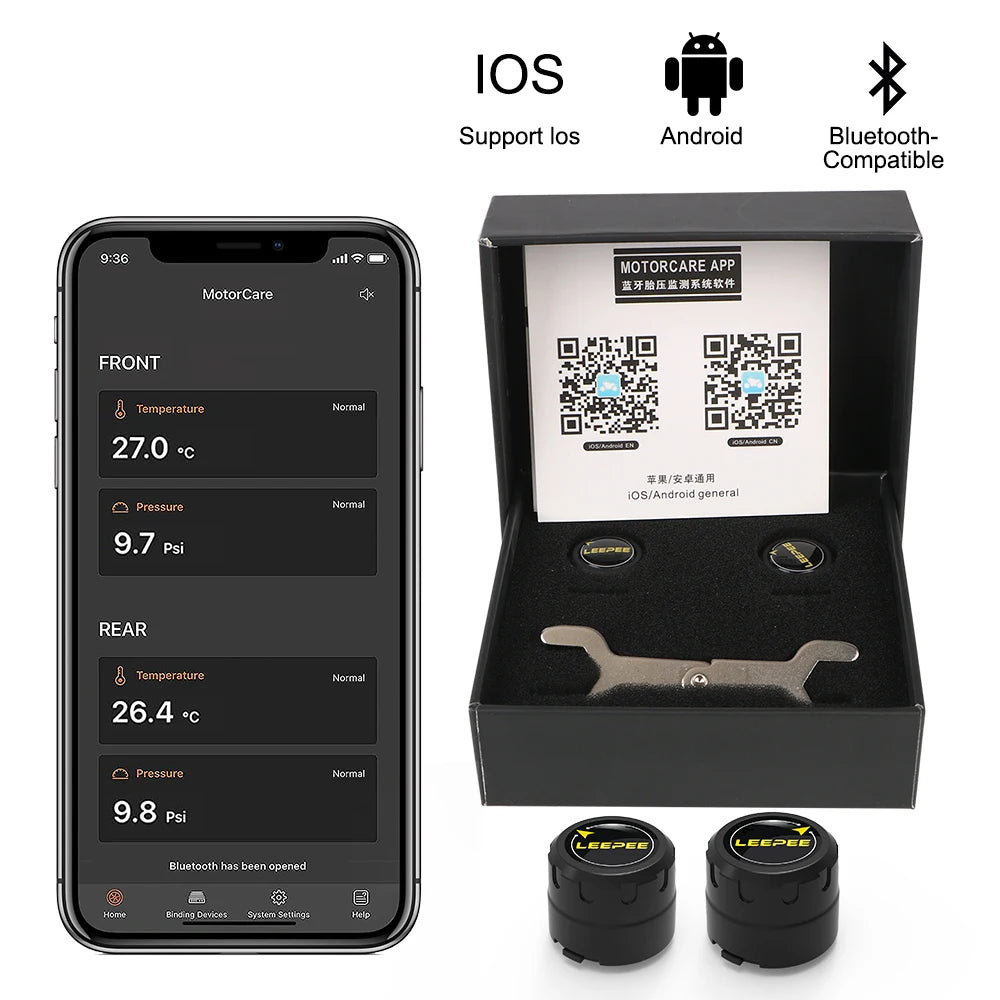 Motorcycle Bluetooth TPMS Tire Pressure Monitor