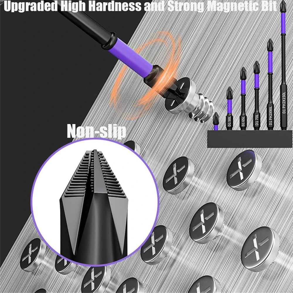 Power up with magnetic screwdriver bits, 6 or 12 pcs!