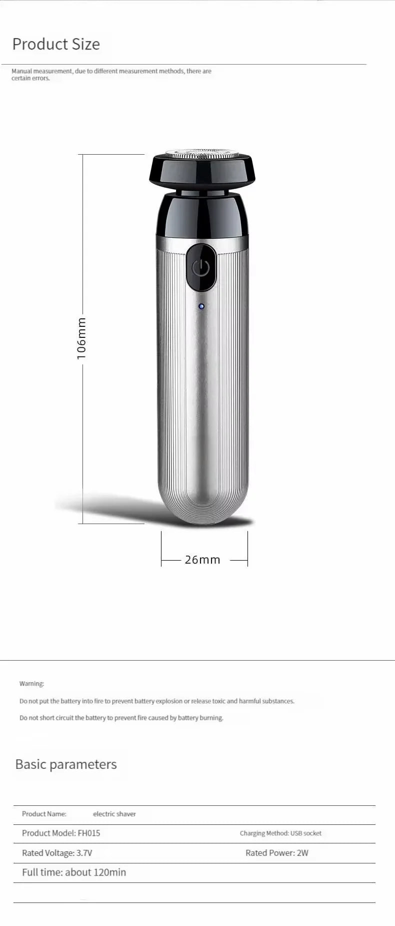 Mini Electric Rechargeable Shaver for Men