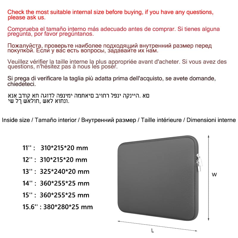 Laptop Sleeve Case for 11–15.6 Inch Devices