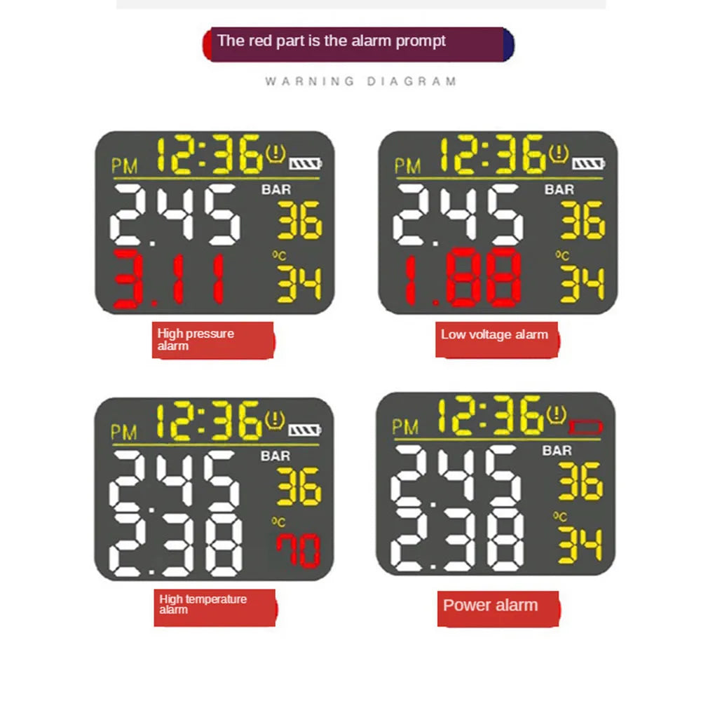 Infitary Wireless Motorcycle TPMS LCD Display