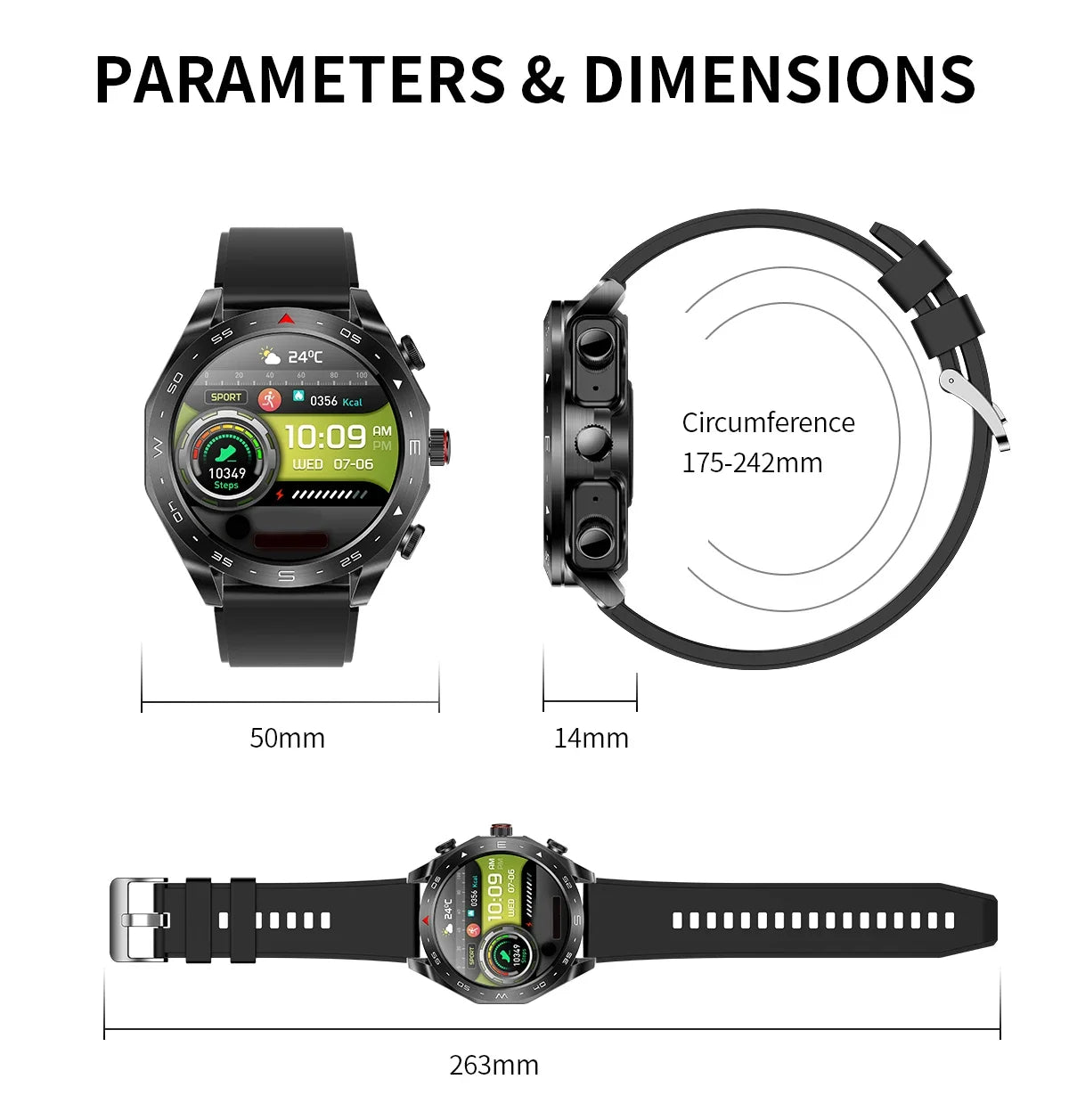 Smartwatch with Built-in TWS Earbuds