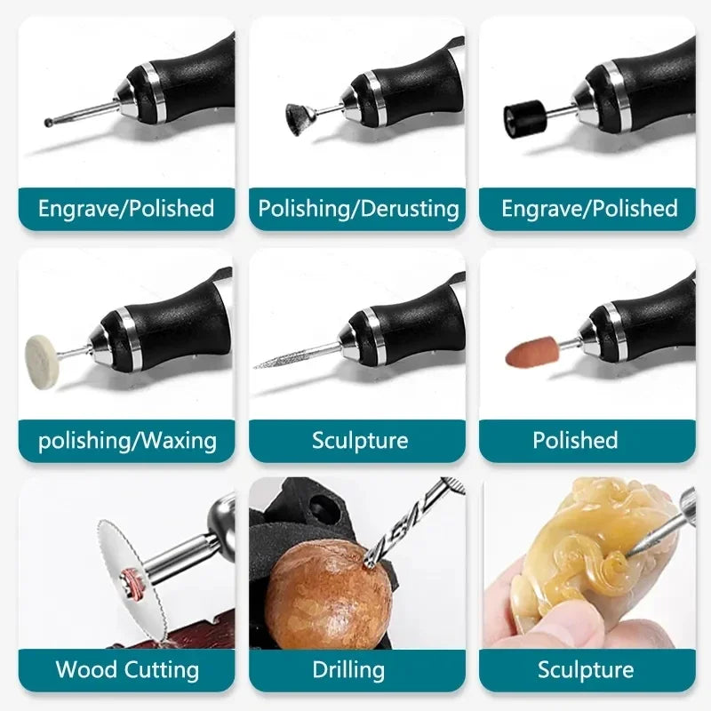 DIY USB Cordless Rotary Tool Kit Engraving