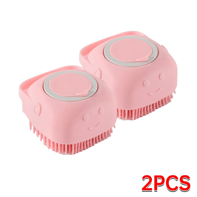 Soft Silicone Pet Bath Brush – Wash & Massage in One!