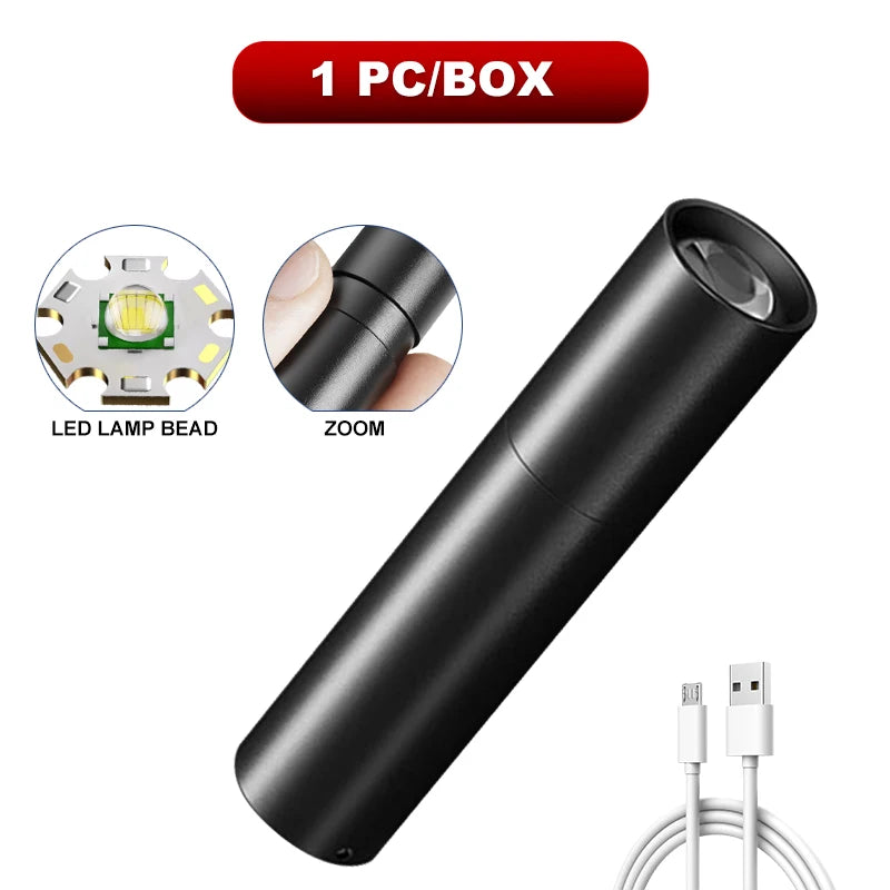 USB Rechargeable Mini Flashlight – Super Bright Beam