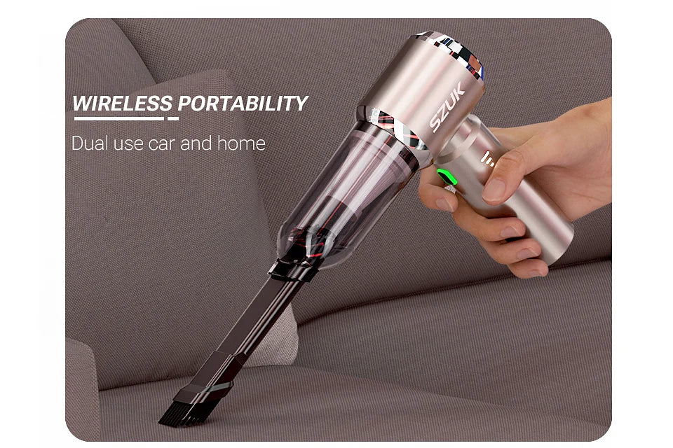 SZUK C012MAX Wireless Car Vacuum – Strong Suction Mini Cleaner