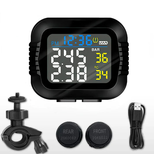 Motorcycle TPMS Tire Pressure Monitoring System Real-Time