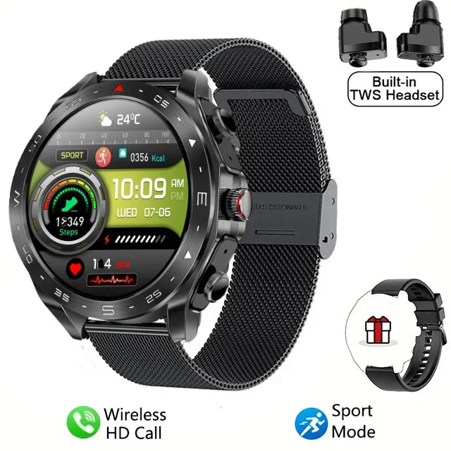 Smartwatch with Built-in TWS Earbuds