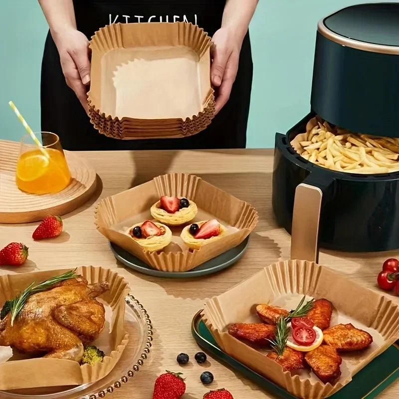 50pcs Non-Stick Air Fryer Paper Liners - Clickilix