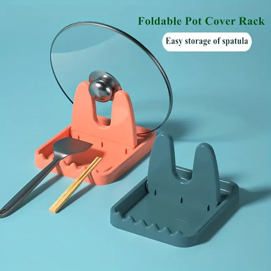 Foldable Pot Lid & Spoon Holder Kitchen Organizer Rack Stand