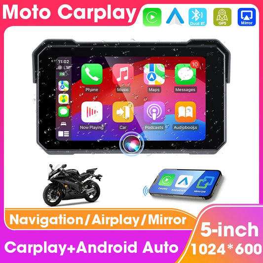 5" Motorcycle GPS CarPlay Android Auto Screen
