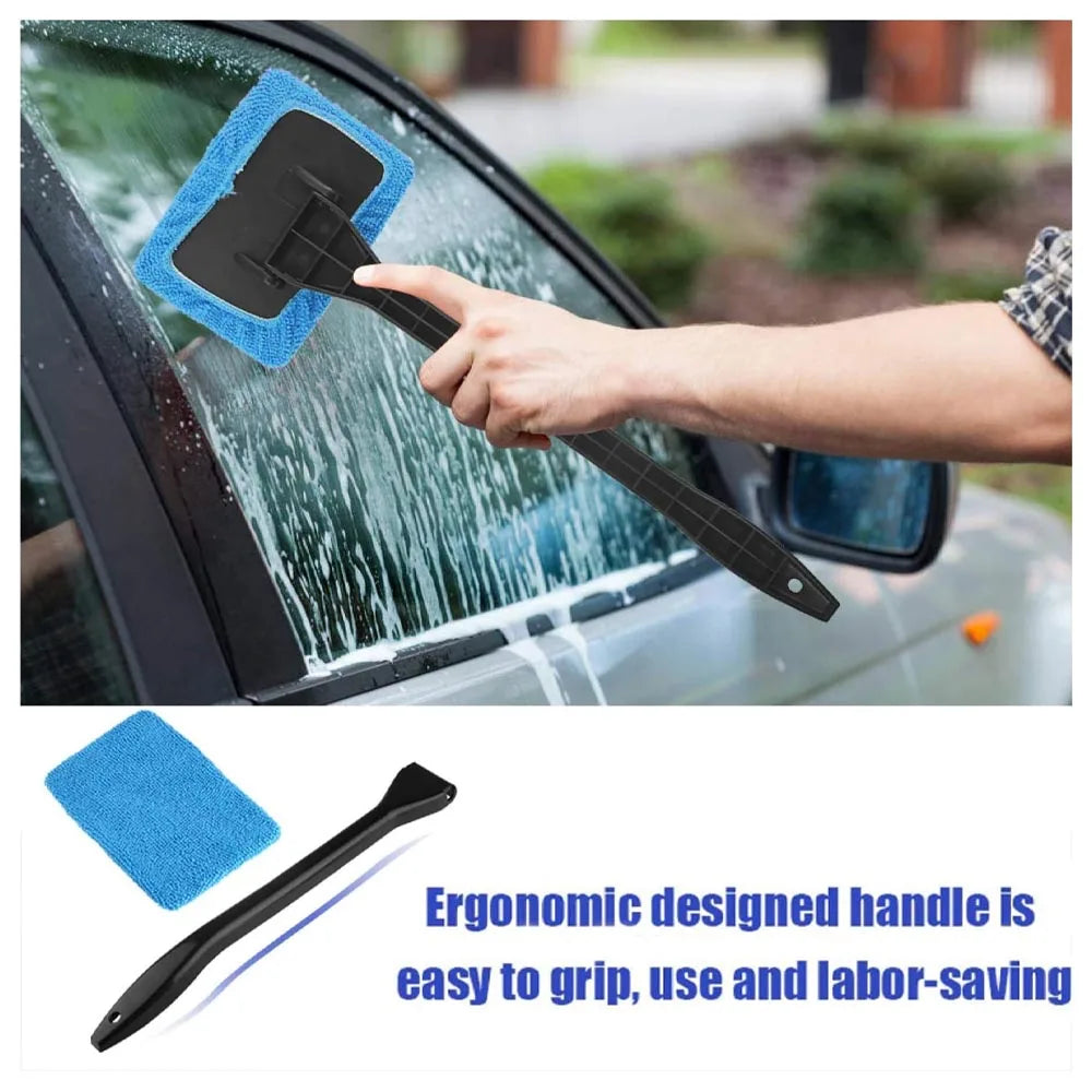Car Window Cleaner Brush Kit with Microfiber