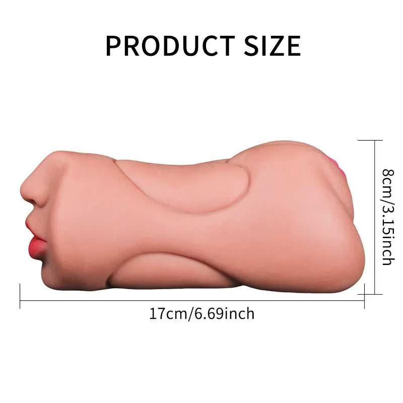 3-in-1 Male Masturbator: Oral, Vaginal & Deep Throat