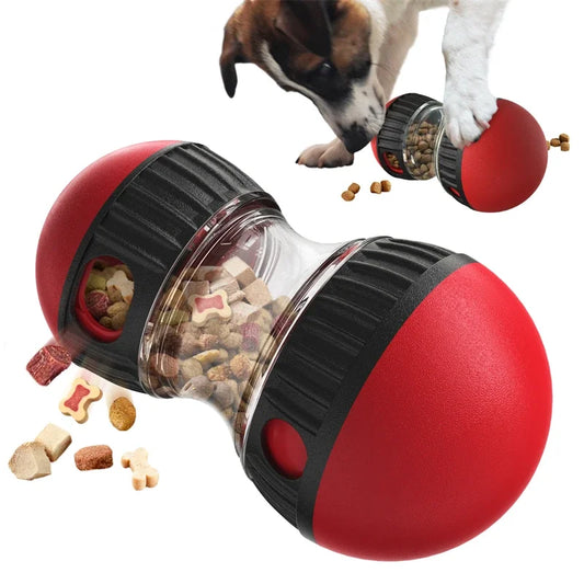 Interactive Dog Toy – Rolling Ball with Leaky Food Track for Mental Stimulation!