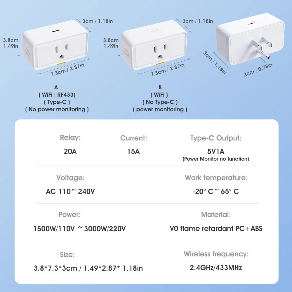 3300W Smart WiFi Travel Plug Adapter