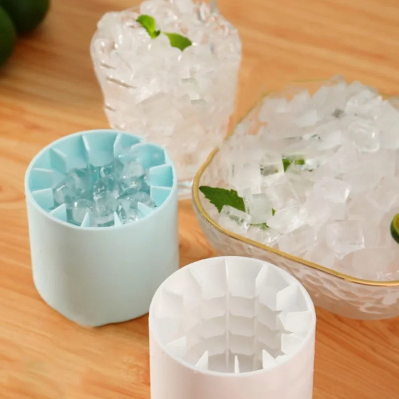 Mini Silicone Ice Cube Mold & Storage Bucket