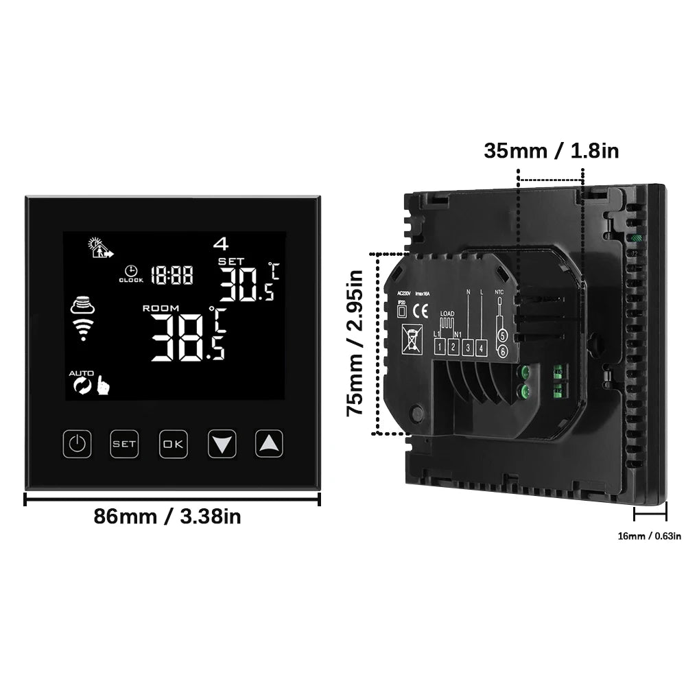 Smart Central Air Thermostat Control Panel