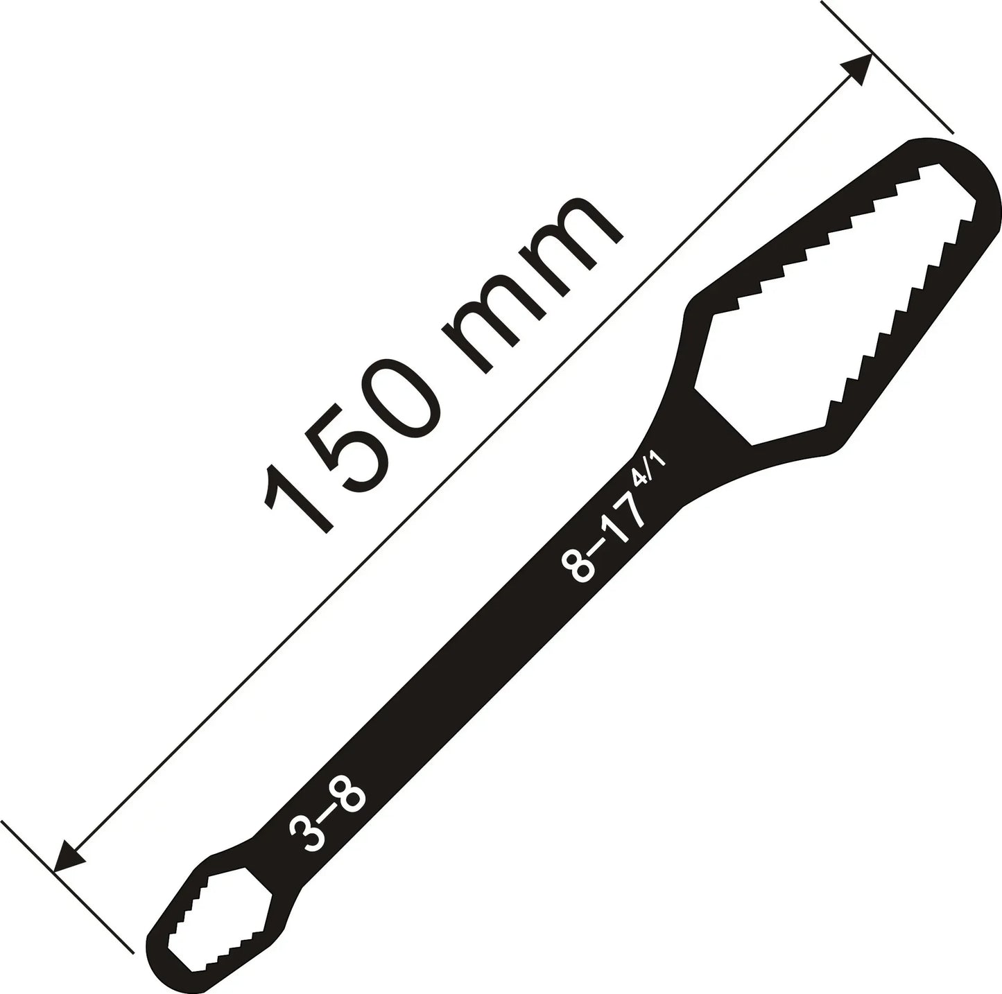 3–17mm Universal Self-Tightening Torx Wrench Tool